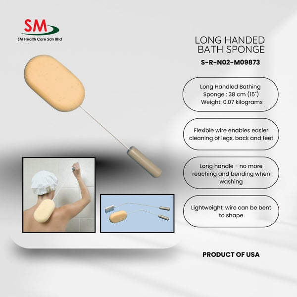 Long Handed Bath Sponge 38cm