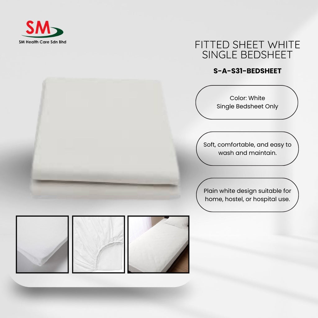 Fitted Sheet White Single Bedsheet
