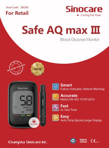 Sinocare Safecare AQ max III Blood Glucose Meter Set