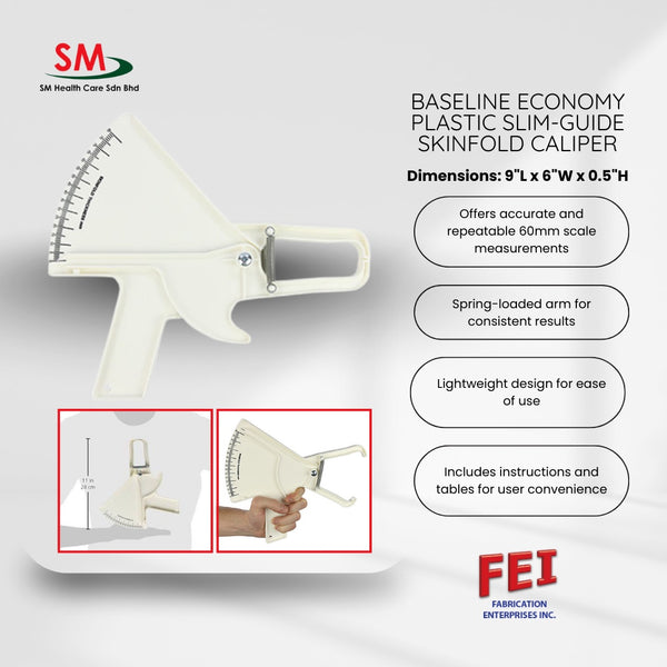 BASELINE ECONOMY PLASTIC SLIM-GUIDE SKINFOLD CALIPER