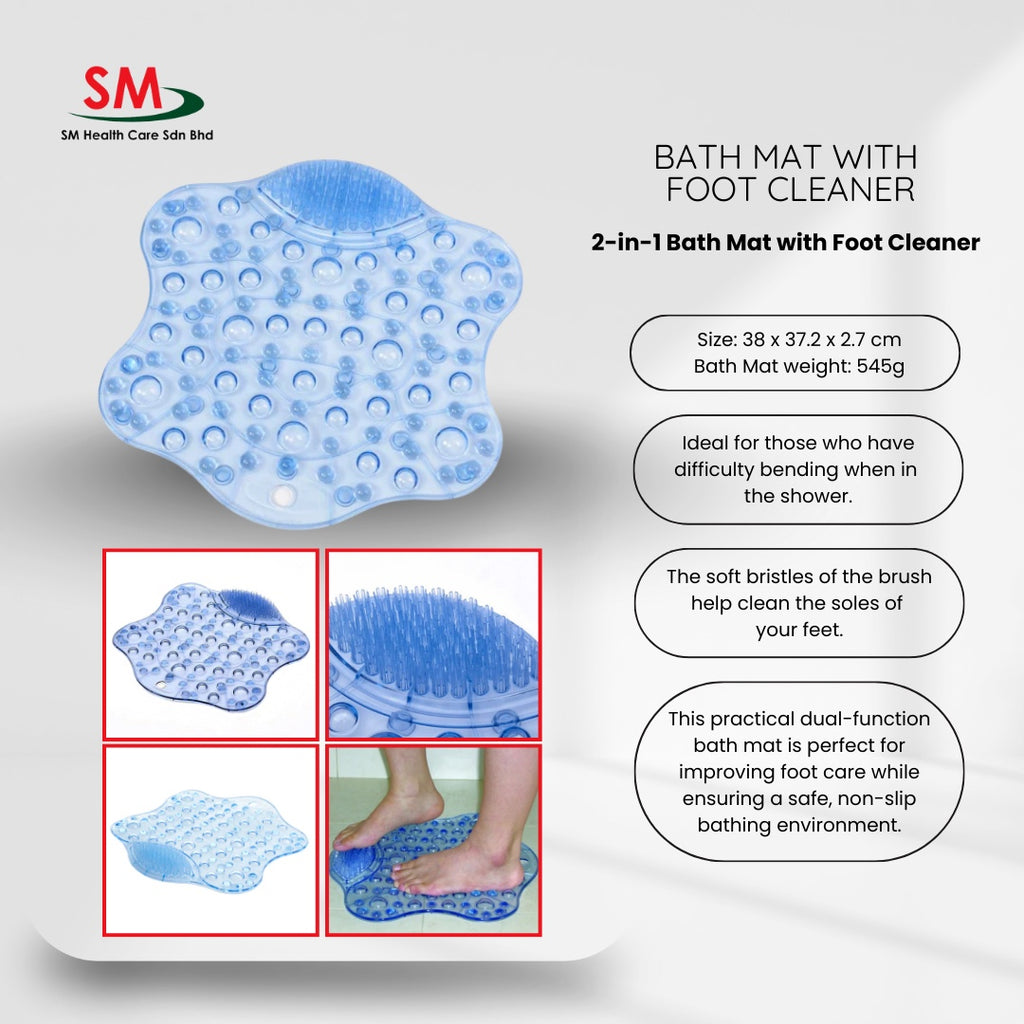 Bath Mat with Foot Cleaner