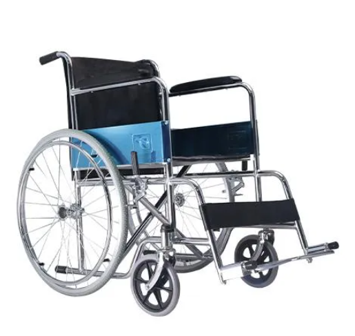 WHEELCHAIR STD STEEL FOOTPLATE BLACK