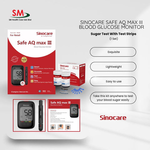 Sinocare Safecare AQ max III Blood Glucose Meter Set