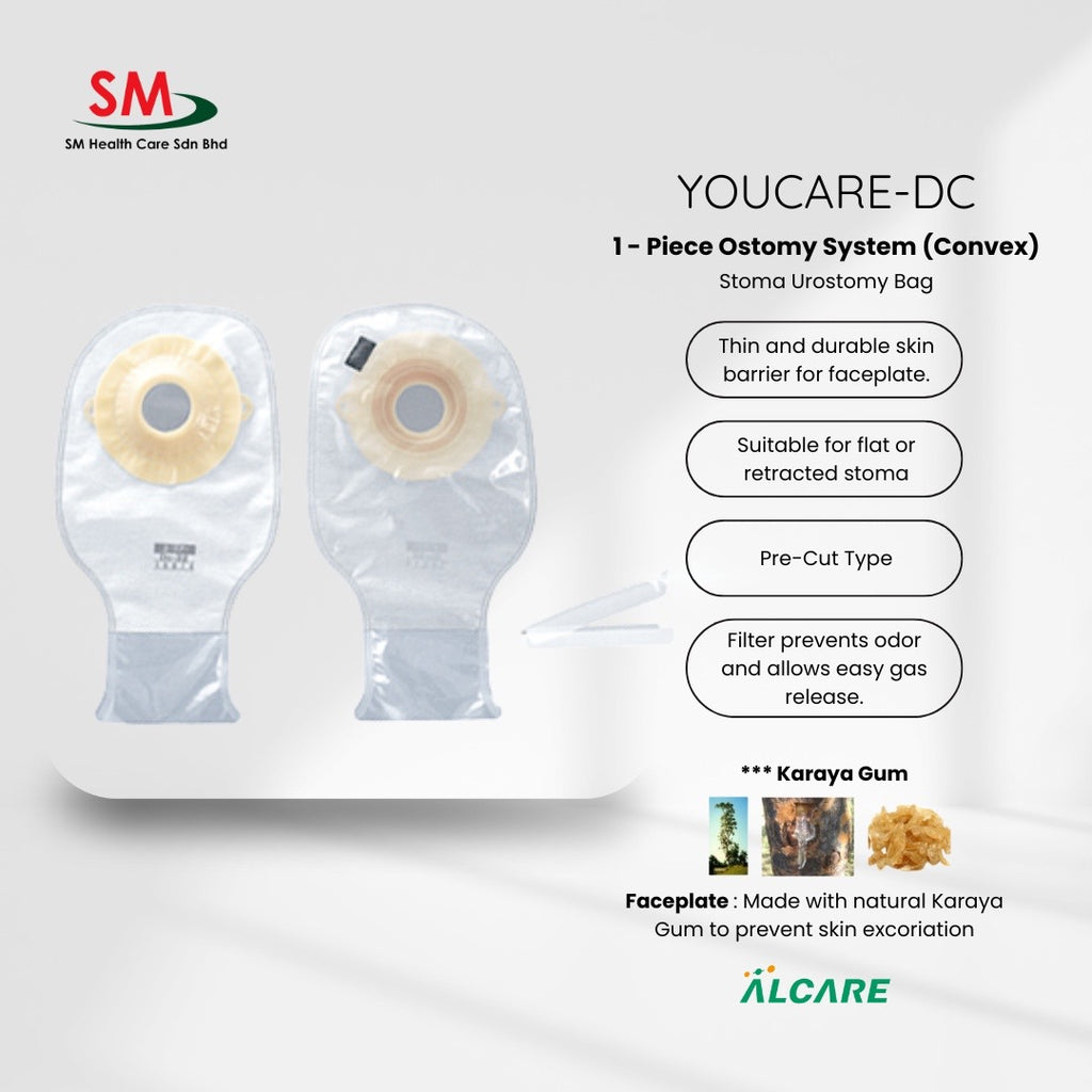 Youcare Dc (Convex- 1 piece system) Stoma Colostomy/Ileostomy Bag (EXP: 2026-01-31)