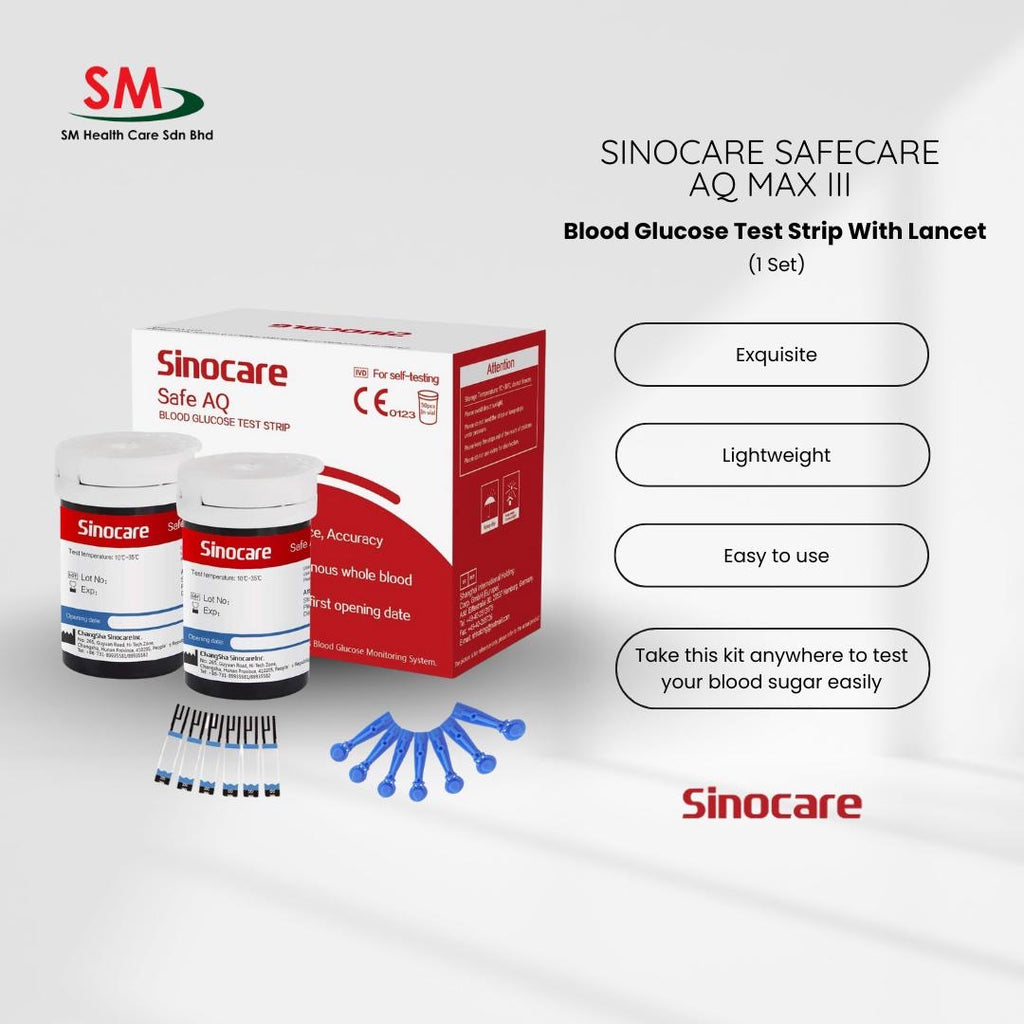 Sinocare Safecare AQ max III Blood Glucose Test Strip with Lancet