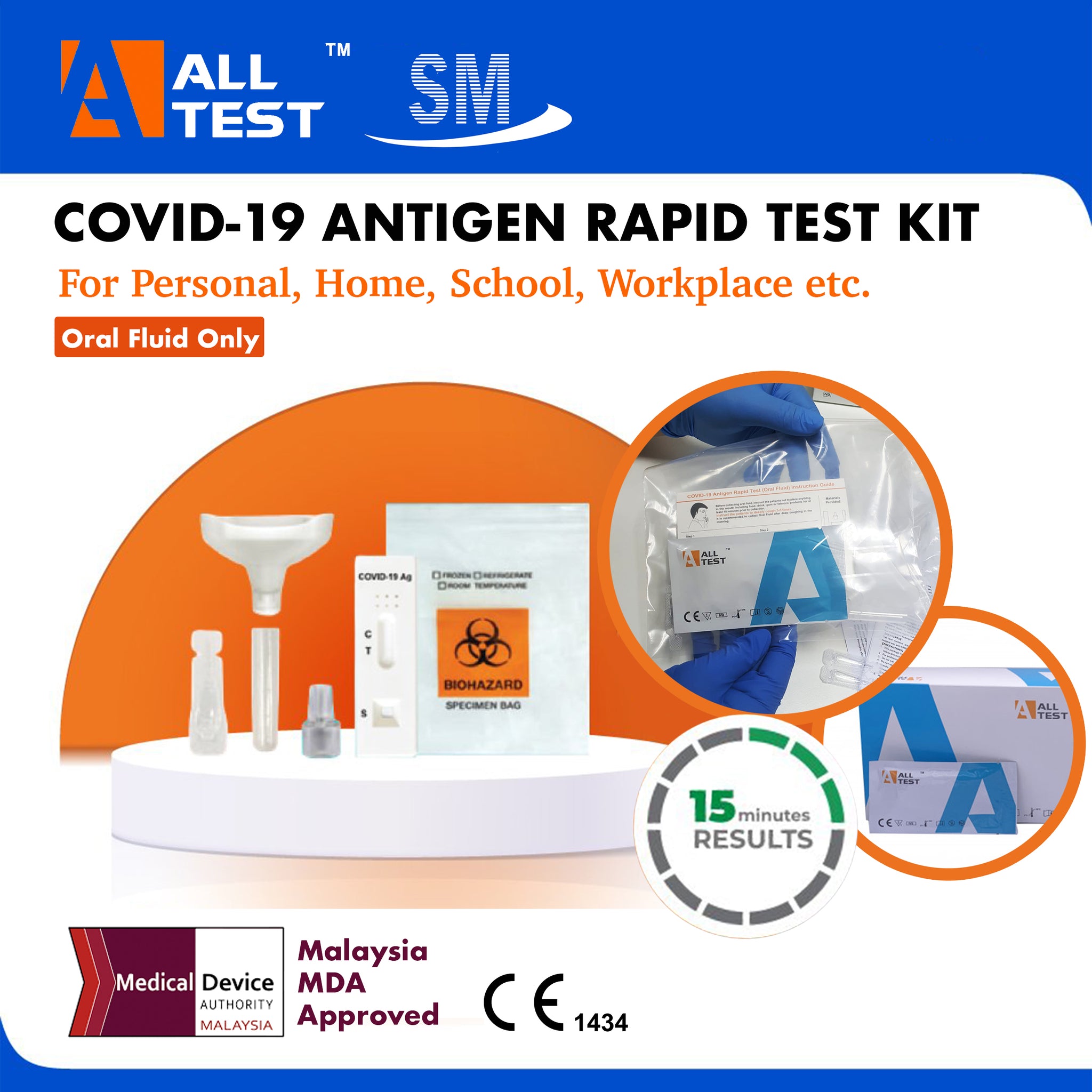 ALLTEST Covid-19 Antigen Rapid Test Kit (KKM MDA-Approved for Home Use)
